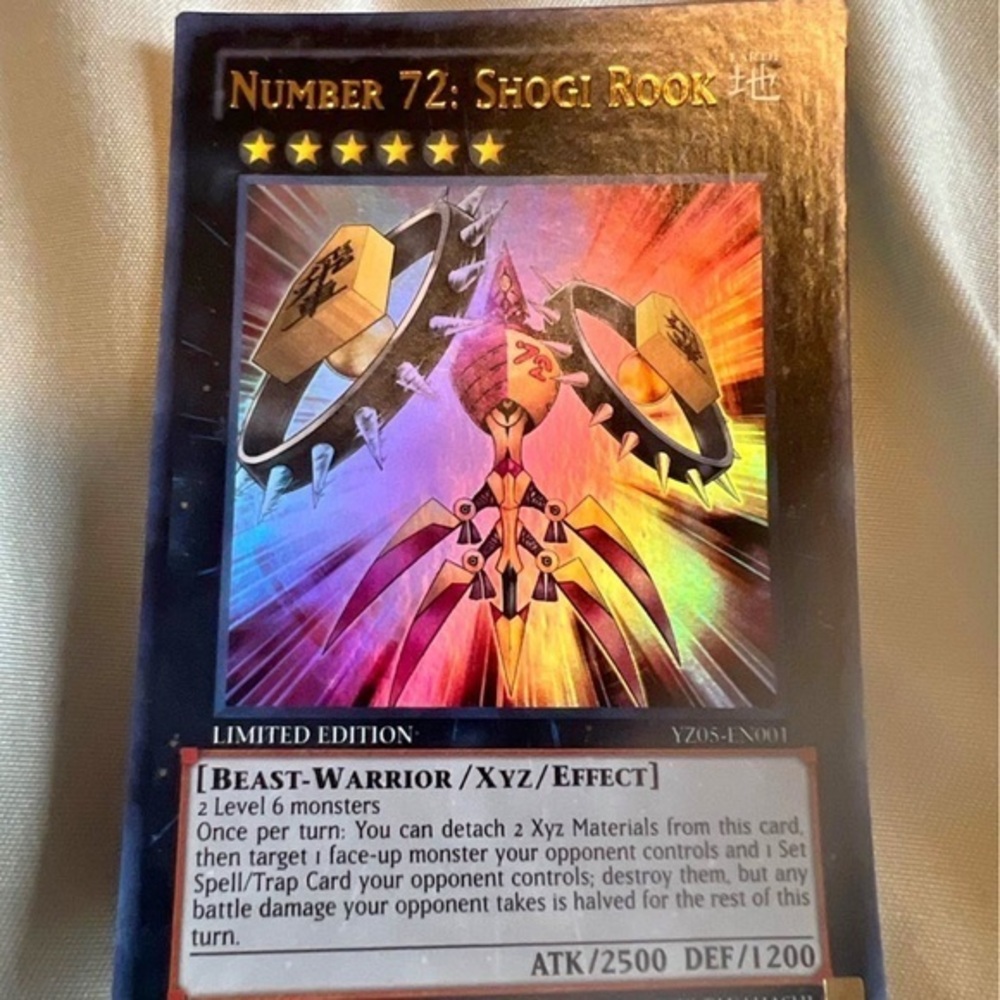 Number 72 Shogi Rook.  Ultra rare, limited edition, Yu-Gi-Oh card.